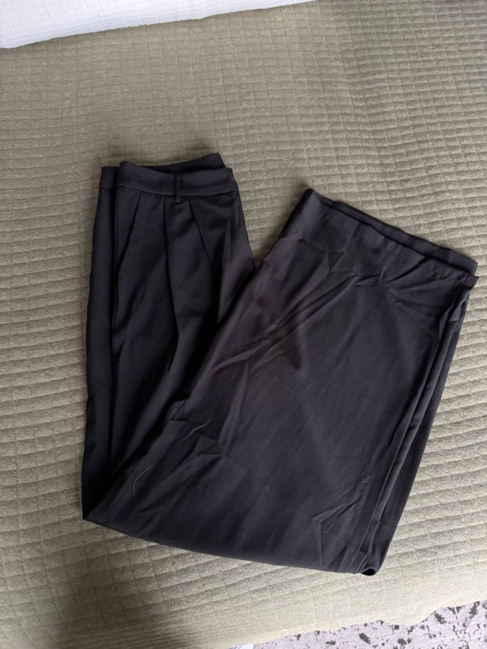 Women's Black High Waisted Wide Leg Trousers